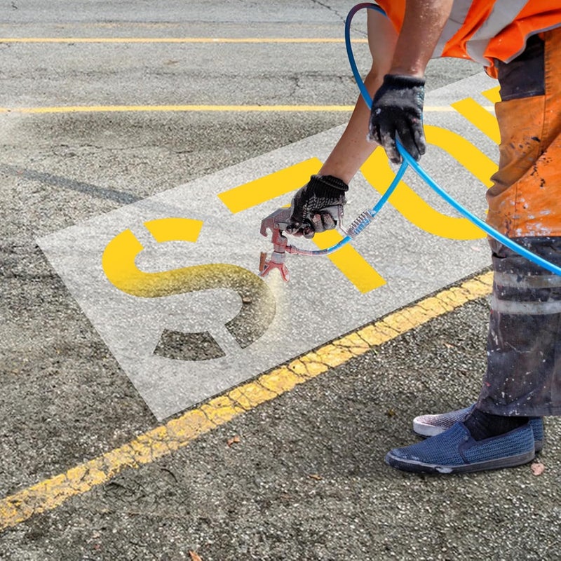 CODOHI Stop Stencil, 24" Tall Letters for Pavement – Foldable Silicone Reusable Stencil for Asphalt & Concrete – 32"x82" Outer Size, 1mm Thickness – Ideal for Painting Stop Signs & Pavement Lines - Image 5